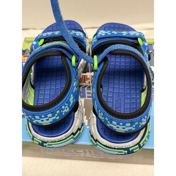 Skechers Mine-Craft Mega-Splash 4K Boys/Girls Sandals Hoop&Loop Strap Sz 1 New - Picture 13 of 16